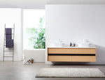 SINTRA 72”  WHITEWASH OAK WALL MOUNT MODERN BATHROOM VANITY