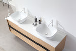 SINTRA 72”  WHITEWASH OAK WALL MOUNT MODERN BATHROOM VANITY