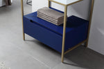 TEXEL 30” NAVY BLUE/GOLD INDUSTRIAL STYLE FREESTANDING BATHROOM VANITY