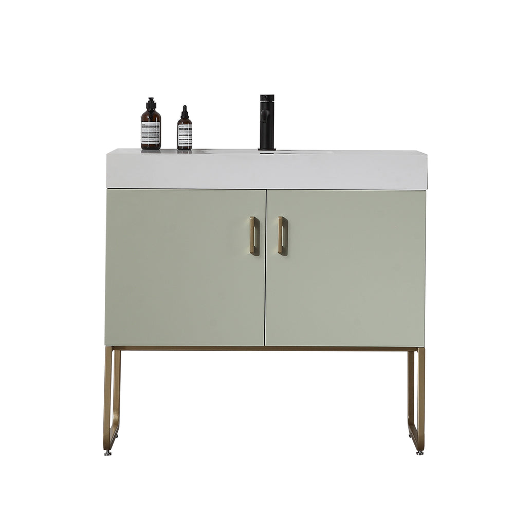 VEEMON 36” PINE MIST DUAL MOUNT MODERN BATHROOM VANITY