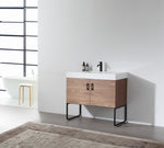 VEEMON 36” WALNUT DUAL MOUNT MODERN BATHROOM VANITY