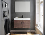 VEEMON 36” WALNUT DUAL MOUNT MODERN BATHROOM VANITY