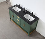 WINCHESTER 60” FOREST GREEN FREESTANDING MODERN BATHROOM VANITY (BLACK COUNTERTOP)